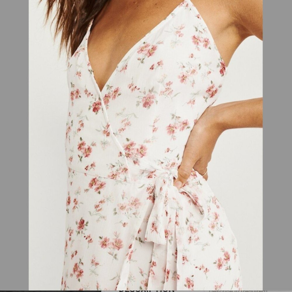 A&F White Floral Wrap Dress